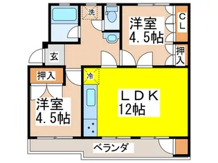 西三田団地4街区9号棟【5階】の間取り