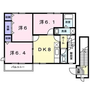 メルベーユ弐番館【2階】の間取り