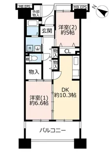 URコンフォール霞ヶ丘【8階】の間取り
