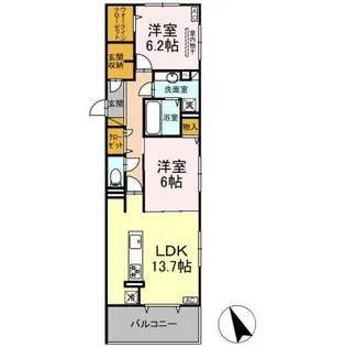 D s LIEN (ディーズリアン) D【2階】の間取り