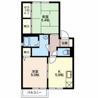 プレシール旭 B【2階】の間取り