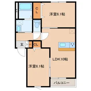 アスコット大代【2階】の間取り