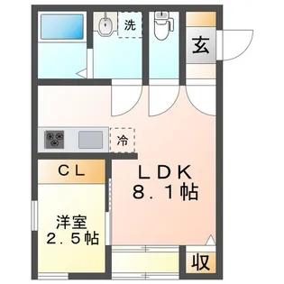 オランジュベール津住吉【1階】の間取り