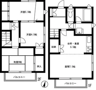 東京都西東京市富士町2【一戸建】の間取り