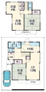 千葉県千葉市中央区東千葉1【一戸建】の間取り