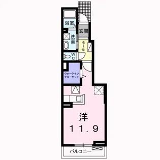 シャトー花ずいA【1階】の間取り
