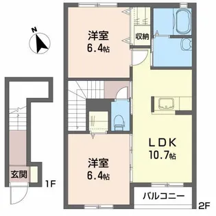 ガーデンコート【2階】の間取り