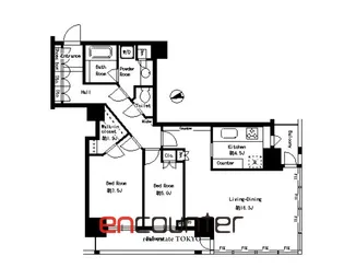 パークタワー芝浦ベイワード アーバンウイング【14階】の間取り