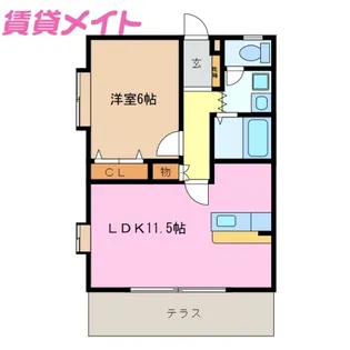 コーキア泊山崎【1階】の間取り