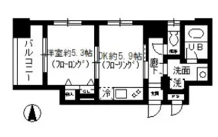 エルラッソ入谷【5階】の間取り
