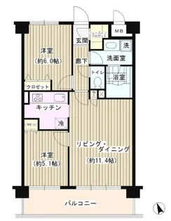 ソルヴェールレジデンス【5階】の間取り