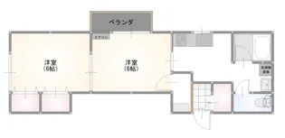 本荘アパート第6【2階】の間取り