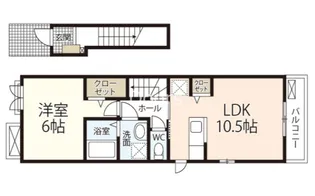 岡山県岡山市中区湊【アパート】の間取り
