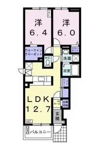 コンフォート下奈良 II【1階】の間取り