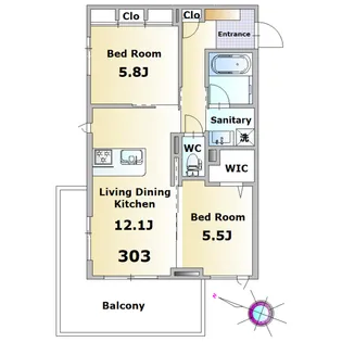 GemテラスA (ジェムテラスA)【3階】の間取り