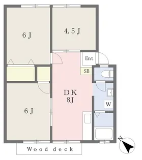 ハイツ飯島B【1階】の間取り