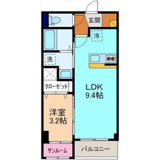 ミモザI【3階】の間取り