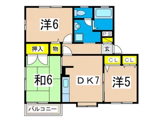 スカイコート能見台【2階】の間取り
