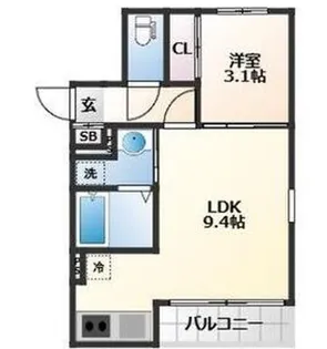 仮称)二軒茶屋アパート【2階】の間取り