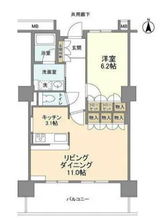 豊洲シエルタワー【21階】の間取り
