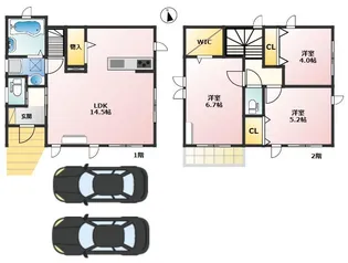 神奈川県横浜市鶴見区岸谷4【一戸建】の間取り