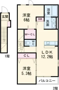 ファイブスター東瀬名【2階】の間取り