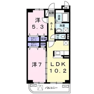 カーサレイメイ B棟【3階】の間取り