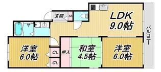 ニューエクセル武庫之荘【4階】の間取り