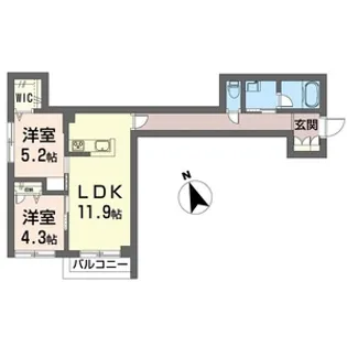 シャンテユーI【1階】の間取り
