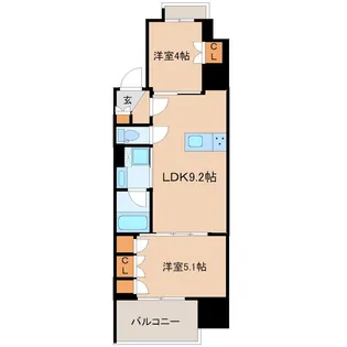 レヴァンテ根岸【5階】の間取り