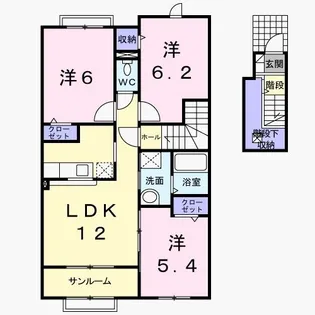 レ フレールA【2階】の間取り