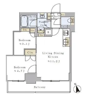 プライマル元浅草【8階】の間取り
