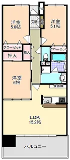 ベルメゾン豊田【13階】の間取り