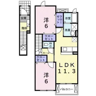 パインブライトIIA【2階】の間取り
