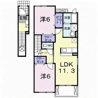 ラフレシールA【2階】の間取り