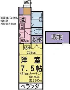 セサミ布瀬【1階】の間取り