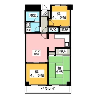 ヴィラグラータ【5階】の間取り