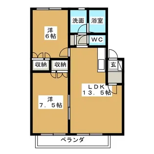 ベル アソシエ B【1階】の間取り