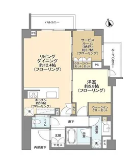 ブランズ六本木【4階】の間取り