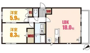 フローラルコートK【2階】の間取り