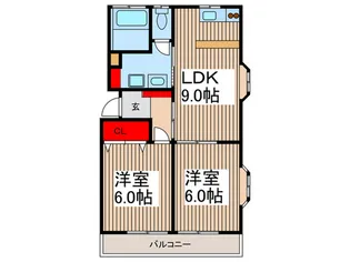 グリ-ンウェル弐号館【2階】の間取り