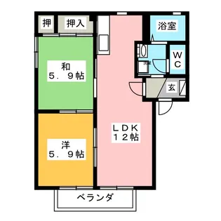 フォレストパルC【2階】の間取り