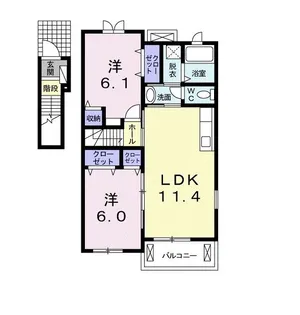 エスポワール オーブ【2階】の間取り