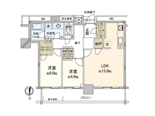 シエリア大阪上町台パークタワー【10階】の間取り