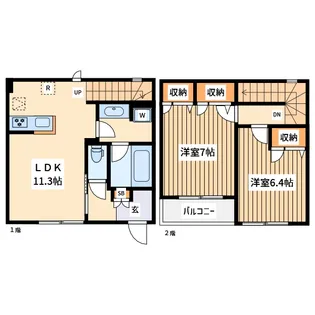 リバーサイドオー.エムの間取り