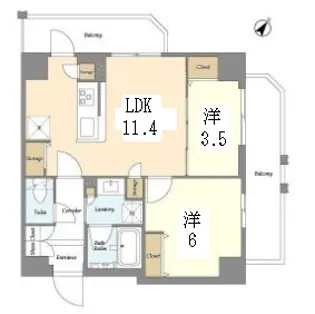 RETERRACE三ノ輪ウエスト【2階】の間取り