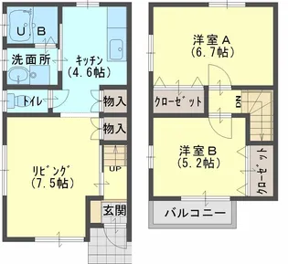 メゾネット城生の間取り