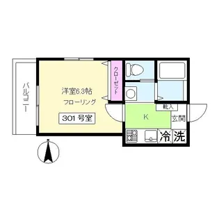 ソレイユ千鳥【3階】の間取り