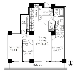 リバーポイントタワー【32階】の間取り