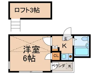 ロ-ズパレス小竹【2階】の間取り